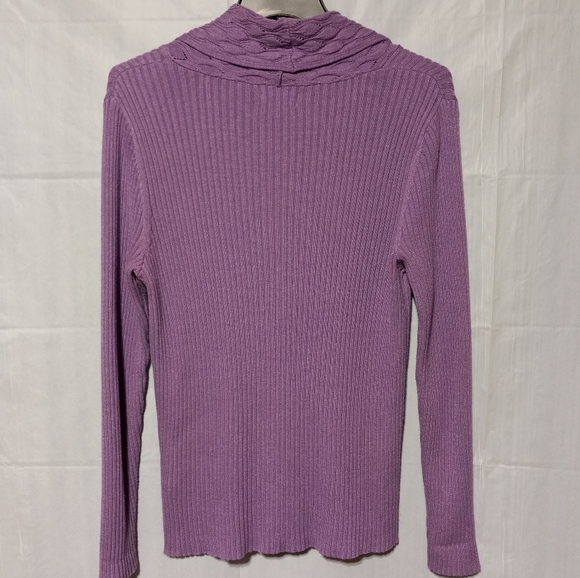 Croft & Barrow EUC Lavender Cowl Neck Sweater, Size Large, Super Soft - Picture 7 of 7
